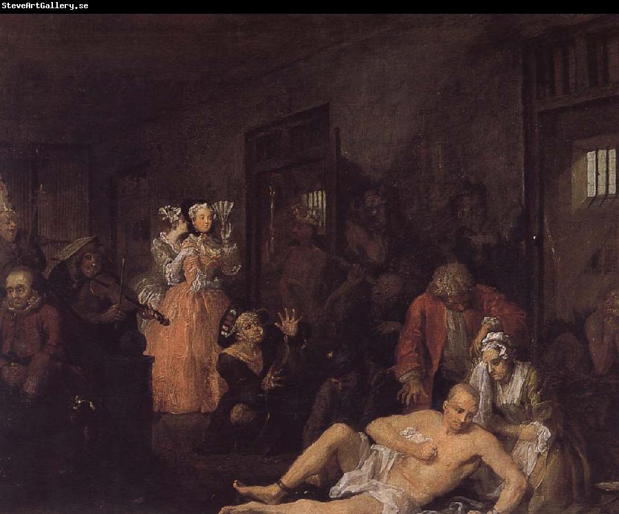 William Hogarth Prodigal son in the madhouse